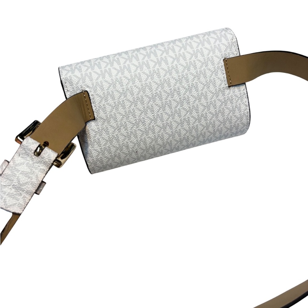 Michael Kors logo canvas belt bag with a front flap closure gold-tone hardware - Picture 3 of 7